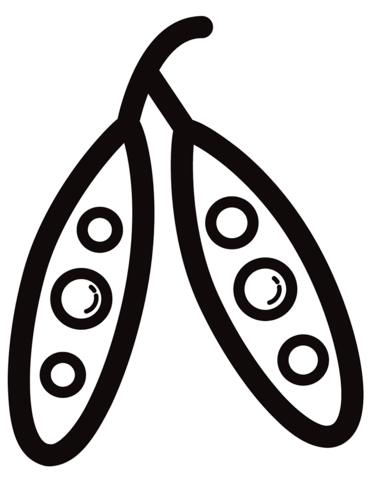 Simple Peas Coloring Page